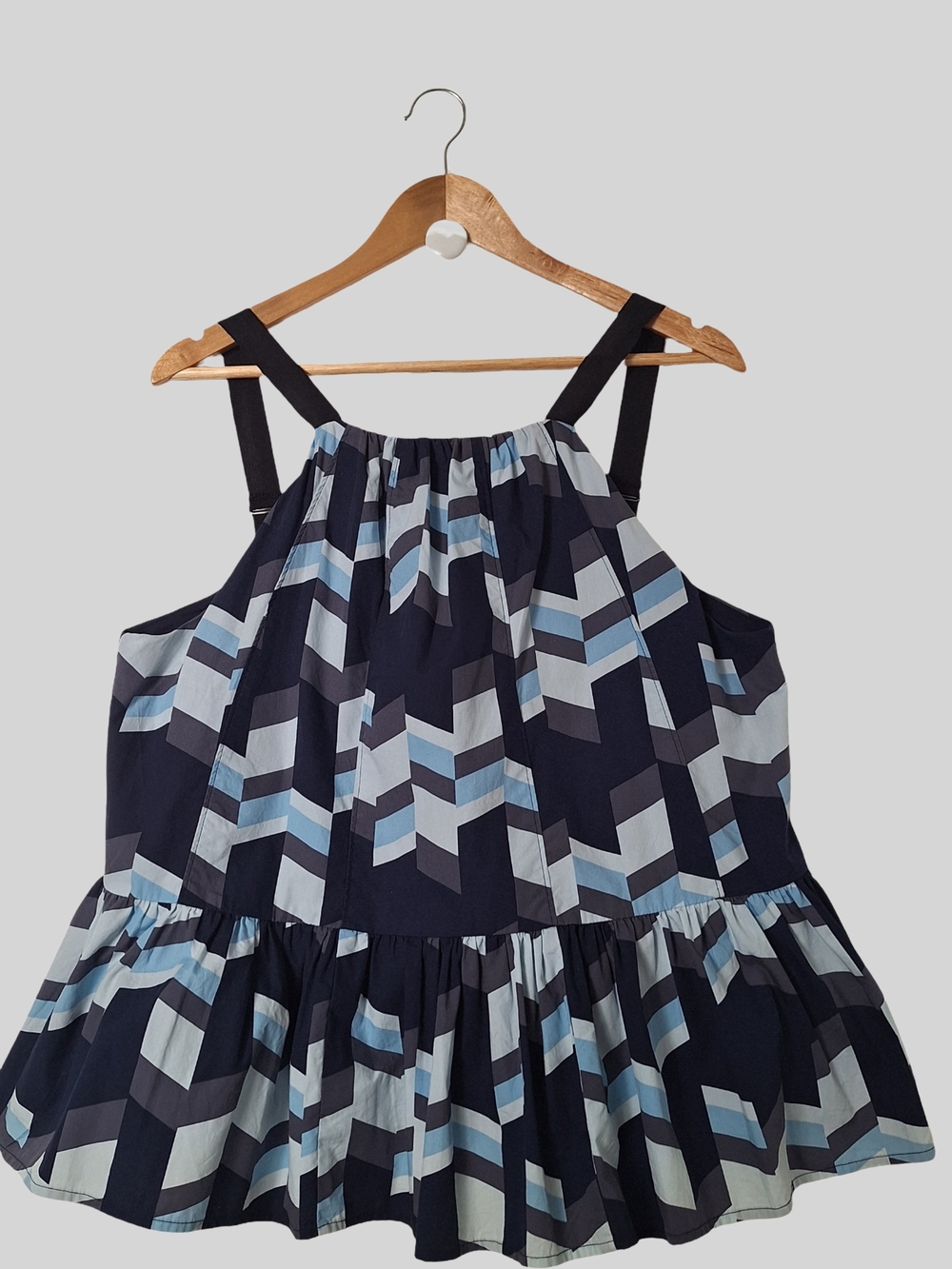 Peter Som Navy and Light Blue Sleeveless Top